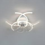 Elegant Flower Clear Blade Ceiling Fan with LED Light Image - 22