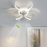 Elegant Flower Clear Blade Ceiling Fan with LED Light Image - 24