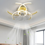 Elegant Flower Clear Blade Ceiling Fan with LED Light Image - 27