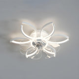 Elegant Flower Clear Blade Ceiling Fan with LED Light Image - 3