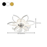 Elegant Flower Clear Blade Ceiling Fan with LED Light Image - 31