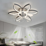 Elegant Flower Clear Blade Ceiling Fan with LED Light Image - 6