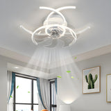 Elegant Flower Clear Blade Ceiling Fan with LED Light Image - 8