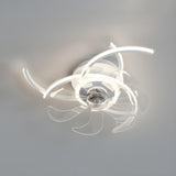 Elegant Flower Clear Blade Ceiling Fan with LED Light Image - 9