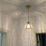 Elegant Flower Clear Glass Pendant Light Living Room Image - 1