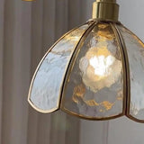 Elegant Flower Clear Glass Pendant Light Living Room Image - 5