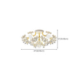 Elegant Flower Crystal Semi-Flush Mount Light 7-Light #size