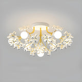 Elegant Flower Crystal Semi-Flush Mount Light 7-Light Image - 6