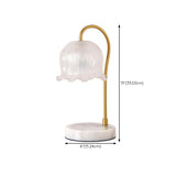 Elegant Flower Glass Shade Candle Warmer Table Lamp #size