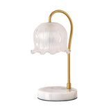 Elegant Flower Glass Shade Candle Warmer Table Lamp Image - 6