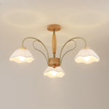 Elegant Flower Large Semi-Flush Mount Light 8-Light Image - 11