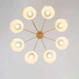 Elegant Flower Large Semi-Flush Mount Light 8-Light Image - 13