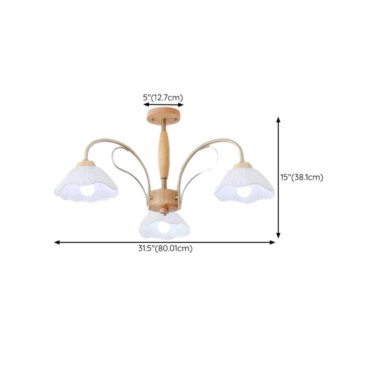 Elegant Flower Large Semi-Flush Mount Light 8-Light 