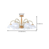 Elegant Flower Large Semi-Flush Mount Light 8-Light Image - 17