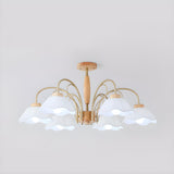 Elegant Flower Large Semi-Flush Mount Light 8-Light Image - 3