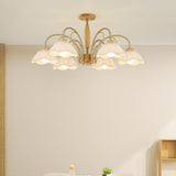 Elegant Flower Large Semi-Flush Mount Light 8-Light Image - 4