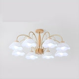 Elegant Flower Large Semi-Flush Mount Light 8-Light Image - 5