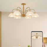 Elegant Flower Large Semi-Flush Mount Light 8-Light Image - 7