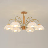 Elegant Flower Large Semi-Flush Mount Light 8-Light Image - 9