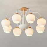 Elegant Flower Semi-Flush Mount Ceiling Light 3-Light Image - 10