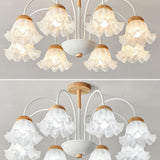 Elegant Flower Semi-Flush Mount Ceiling Light 3-Light Image - 14