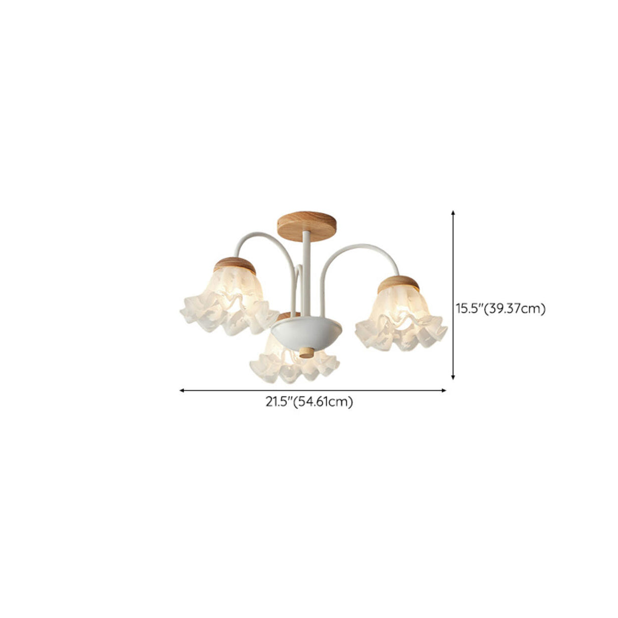 Elegant Flower Semi-Flush Mount Ceiling Light 3-Light 