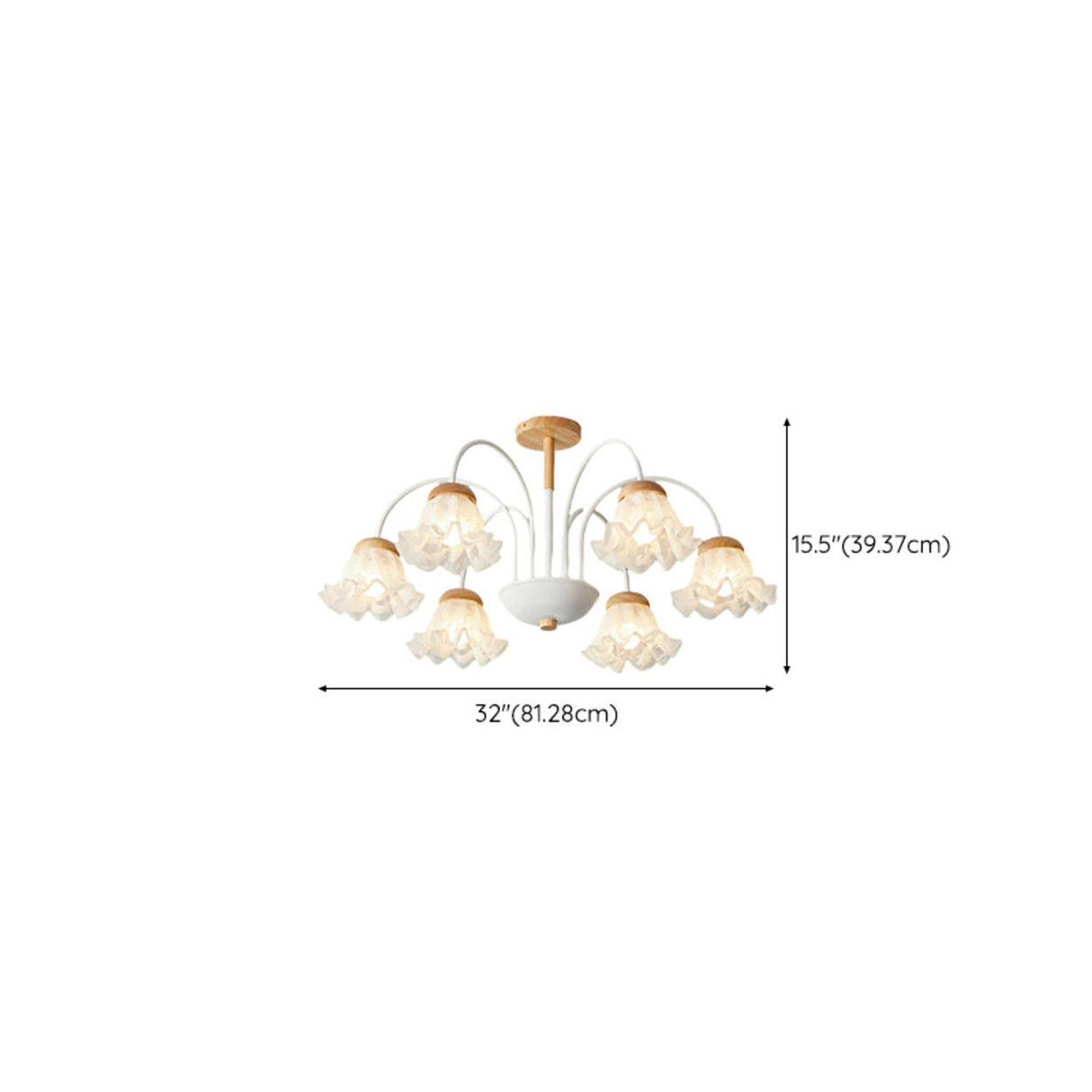 Elegant Flower Semi-Flush Mount Ceiling Light 3-Light Image - 16