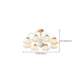 Elegant Flower Semi-Flush Mount Ceiling Light 3-Light Image - 17