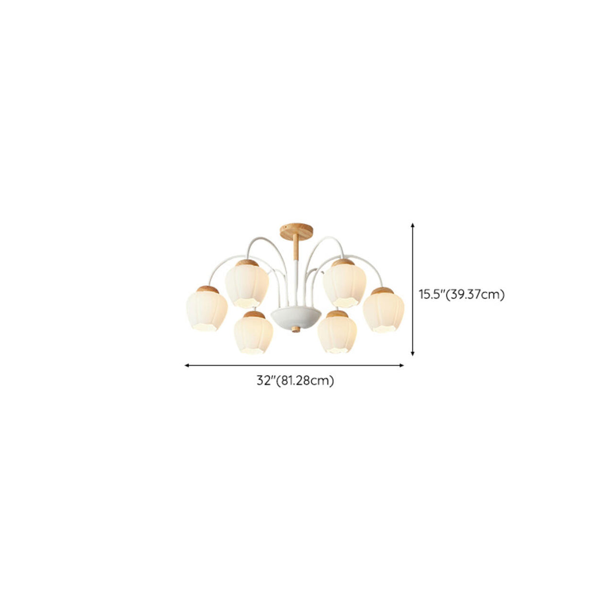 Elegant Flower Semi-Flush Mount Ceiling Light 3-Light Image - 19