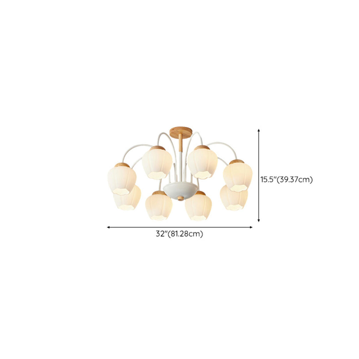 Elegant Flower Semi-Flush Mount Ceiling Light 3-Light Image - 20