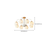 Elegant Flower Semi-Flush Mount Ceiling Light 3-Light Image - 20