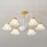 Elegant Flower Semi-Flush Mount Ceiling Light 3-Light Image - 6