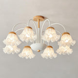 Elegant Flower Semi-Flush Mount Ceiling Light 3-Light Image - 7