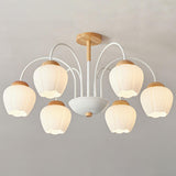 Elegant Flower Semi-Flush Mount Ceiling Light 3-Light Image - 9