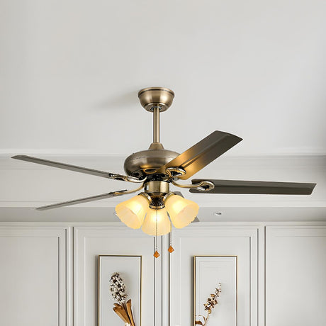 Elegant Flower Shade 5 Blades Modern Ceiling Fan Light Image - 2