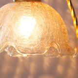 Elegant Flower-Shaped Glass Gold Finish Arm Table Lamp Image - 7