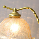 Elegant Flower-Shaped Glass Gold Finish Arm Table Lamp Image - 9