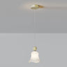 Elegant Flower White Glass Bedroom Pendant Light Image - 5