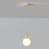 Elegant Flower White Glass Bedroom Pendant Light Image - 7