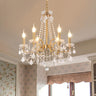 Elegant French Gold Clear Crystal Candle Chandelier Image - 1