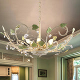 Elegant Garden Nature Floral Leaf Hanging Chandelier Image - 1