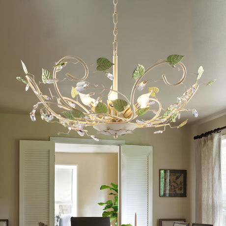 Elegant Garden Nature Floral Leaf Hanging Chandelier Image - 2