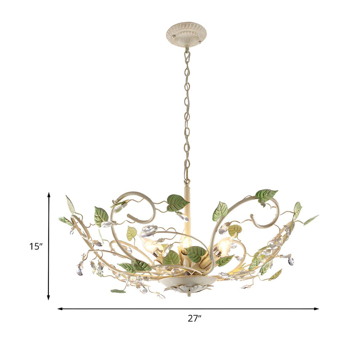 Elegant Garden Nature Floral Leaf Hanging Chandelier Image - 5