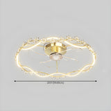 Elegant Garland Circle Flush Ceiling Fan with Light #size