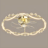 Elegant Garland Circle Flush Ceiling Fan with Light Image - 5