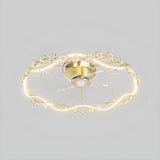 Elegant Garland Circle Flush Ceiling Fan with Light Image - 6