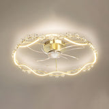 Elegant Garland Circle Flush Ceiling Fan with Light Image - 7