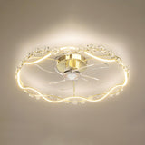 Elegant Garland Circle Flush Ceiling Fan with Light Image - 8