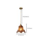 Elegant Geometric Amber Clear Glass Pendant Light Set Image - 24