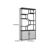 Elegant Geometric Black Metal Large Display Cabinet Image - 10